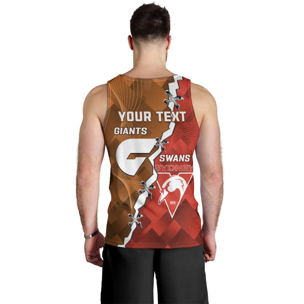 Personalised Giants And Swans Football Men Tank Top Dynamic Style - Vibe Hoodie Shop