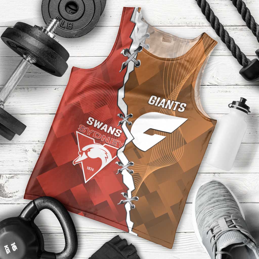 Personalised Giants And Swans Football Men Tank Top Dynamic Style - Vibe Hoodie Shop