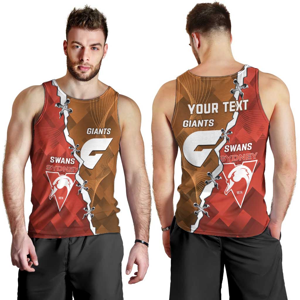 Personalised Giants And Swans Football Men Tank Top Dynamic Style - Vibe Hoodie Shop