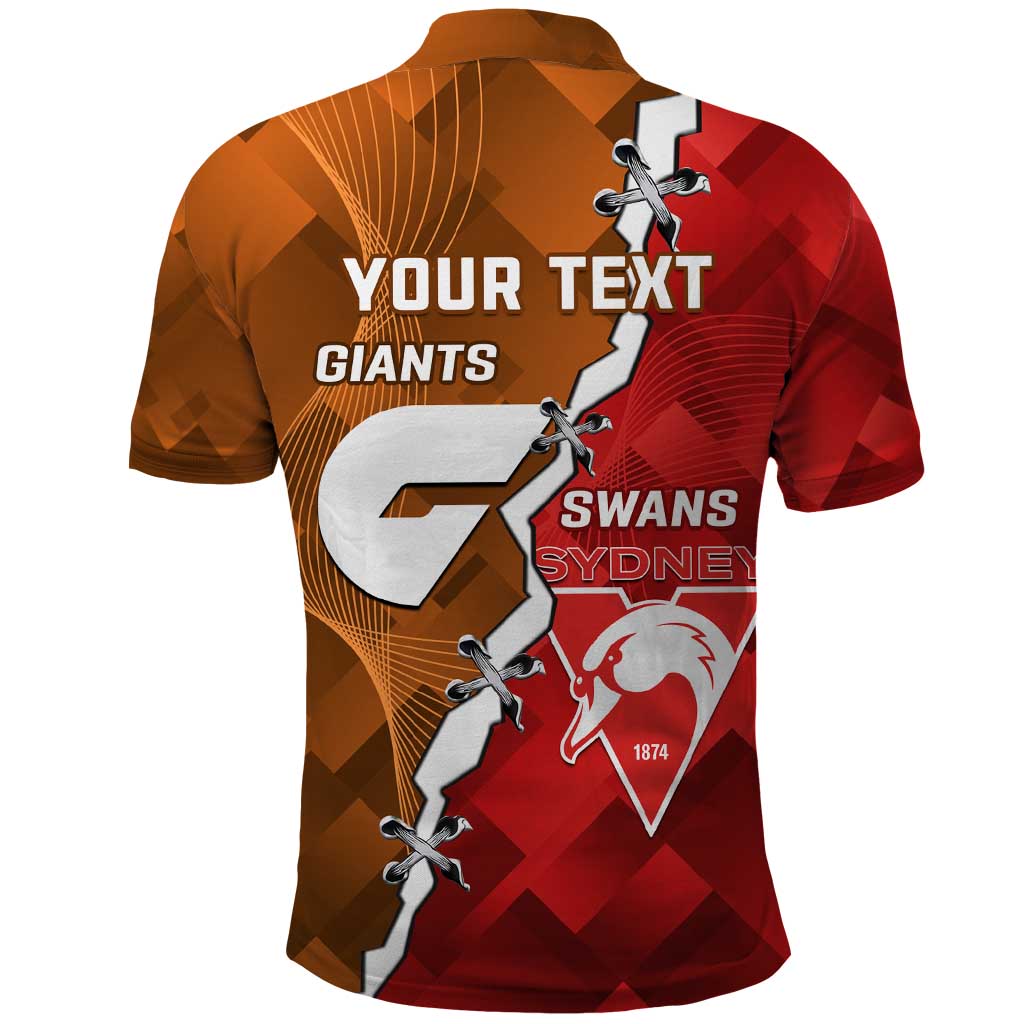Personalised Giants And Swans Football Polo Shirt Dynamic Style - Vibe Hoodie Shop