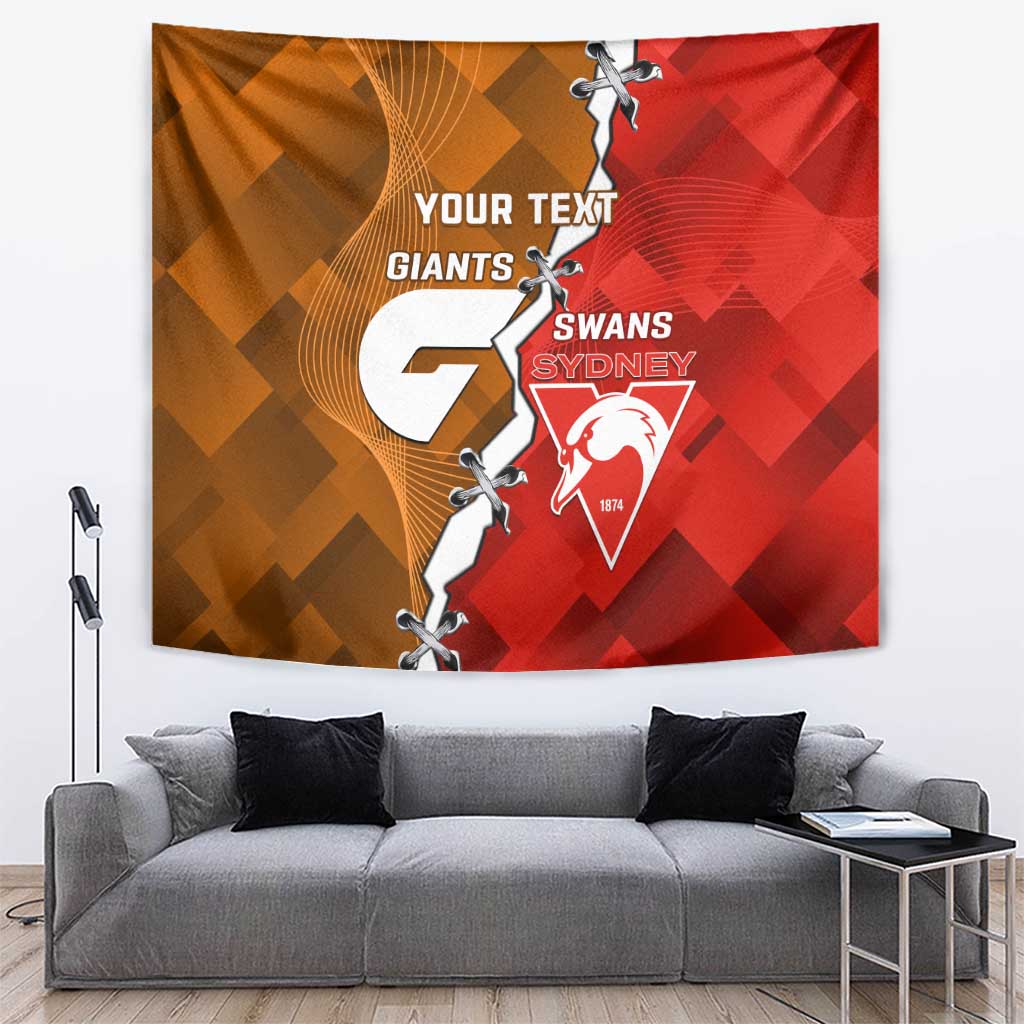 Personalised Giants And Swans Football Tapestry Dynamic Style - Vibe Hoodie Shop