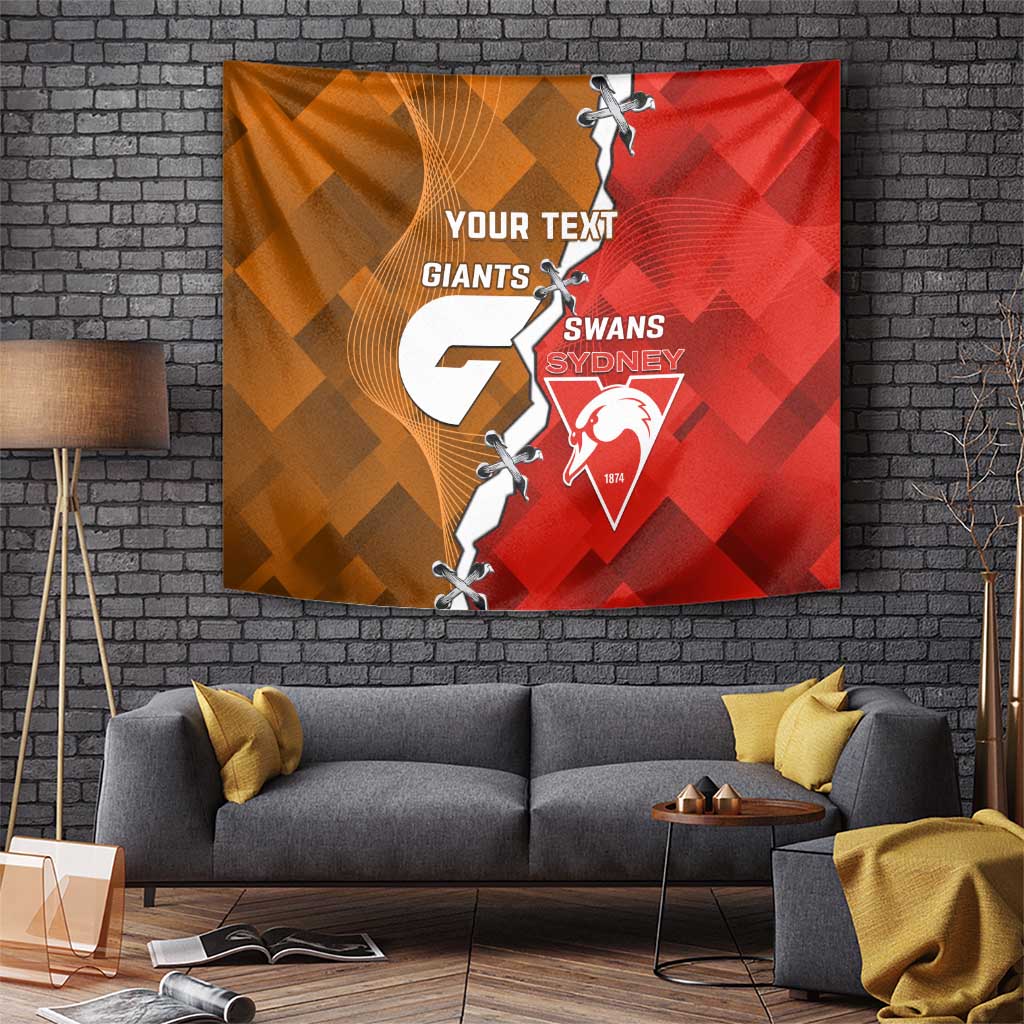 Personalised Giants And Swans Football Tapestry Dynamic Style - Vibe Hoodie Shop