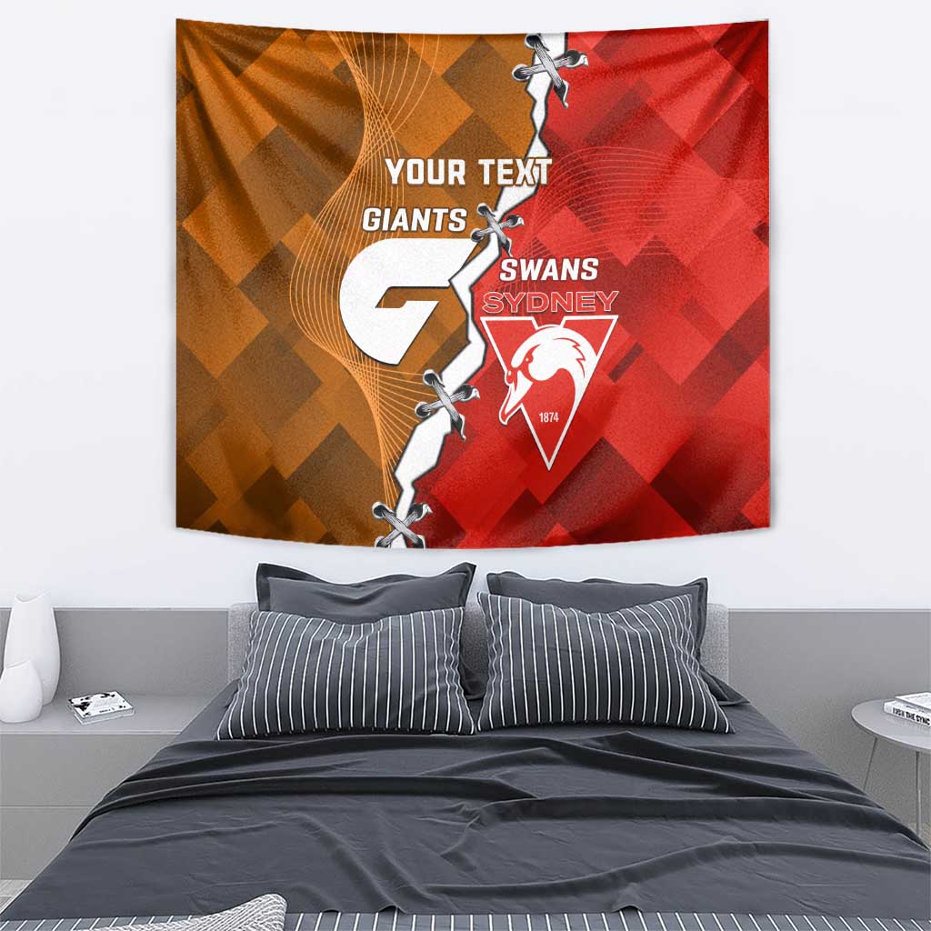 Personalised Giants And Swans Football Tapestry Dynamic Style - Vibe Hoodie Shop