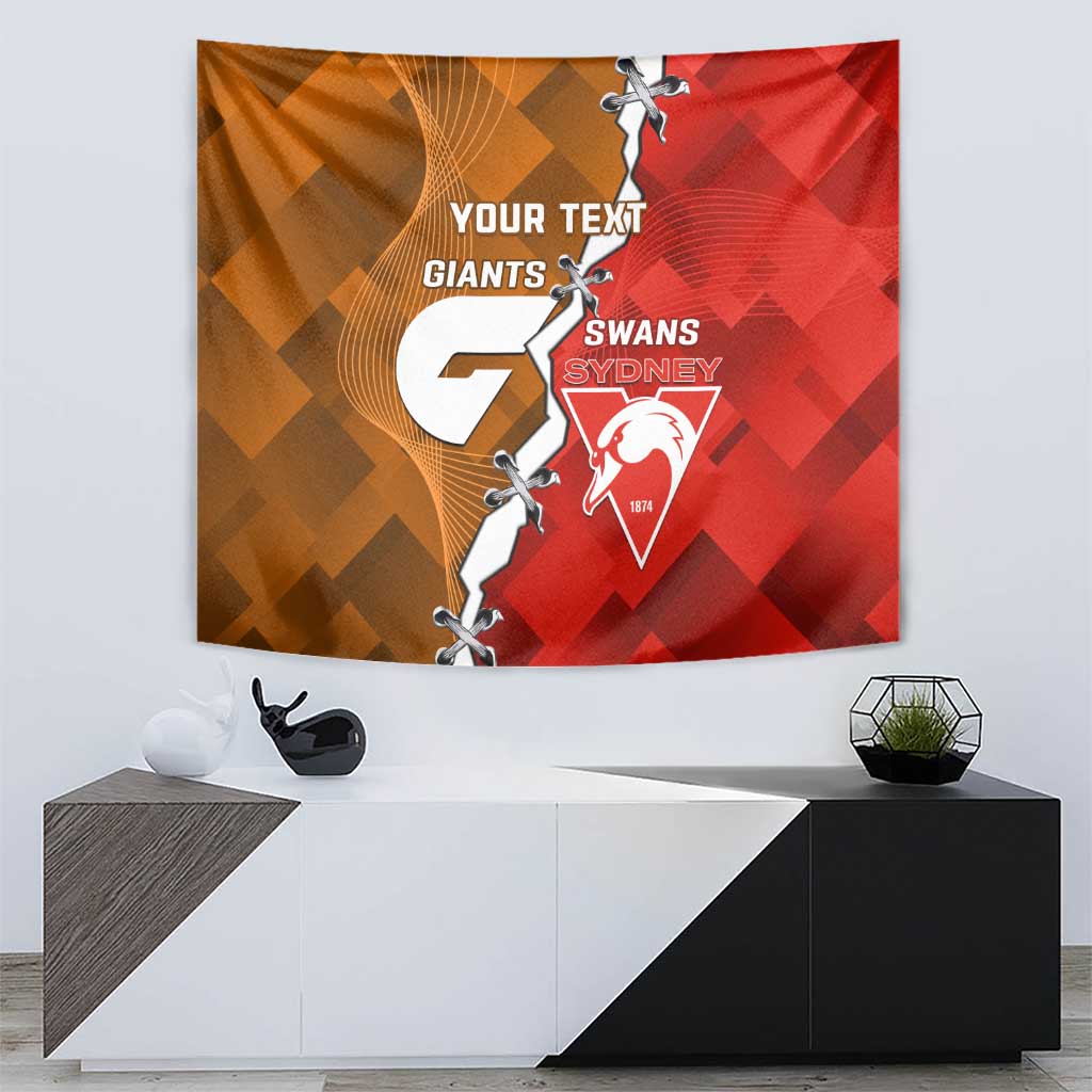 Personalised Giants And Swans Football Tapestry Dynamic Style - Vibe Hoodie Shop