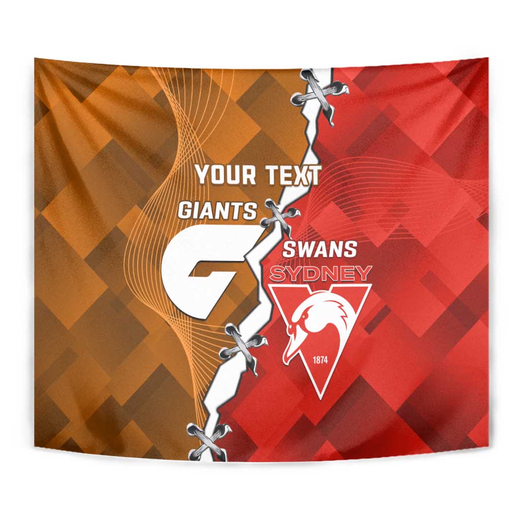 Personalised Giants And Swans Football Tapestry Dynamic Style - Vibe Hoodie Shop