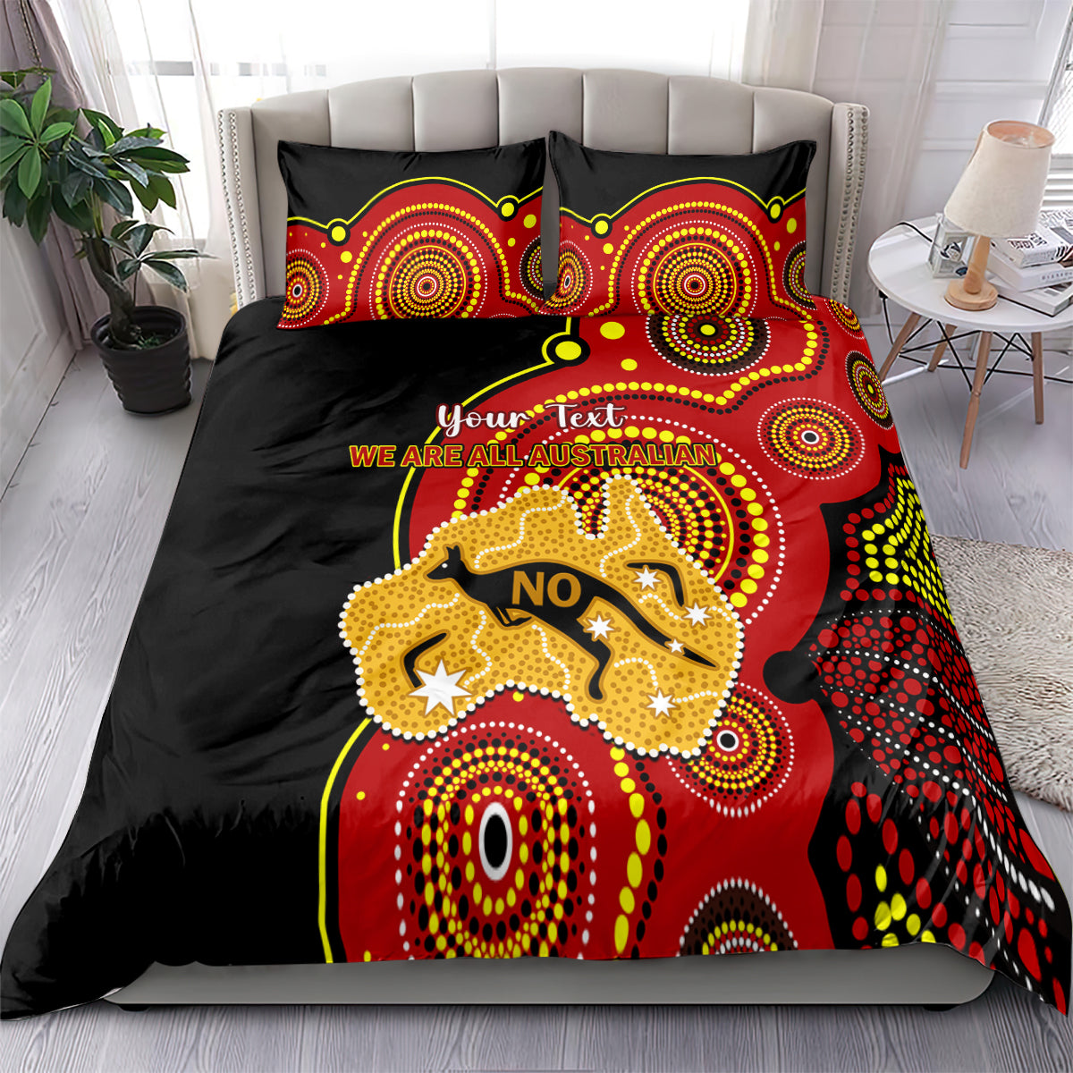 Personalised Australia Indigenous Bedding Set We Are All Australian Vote NO To The Voice - Vibe Hoodie Shop