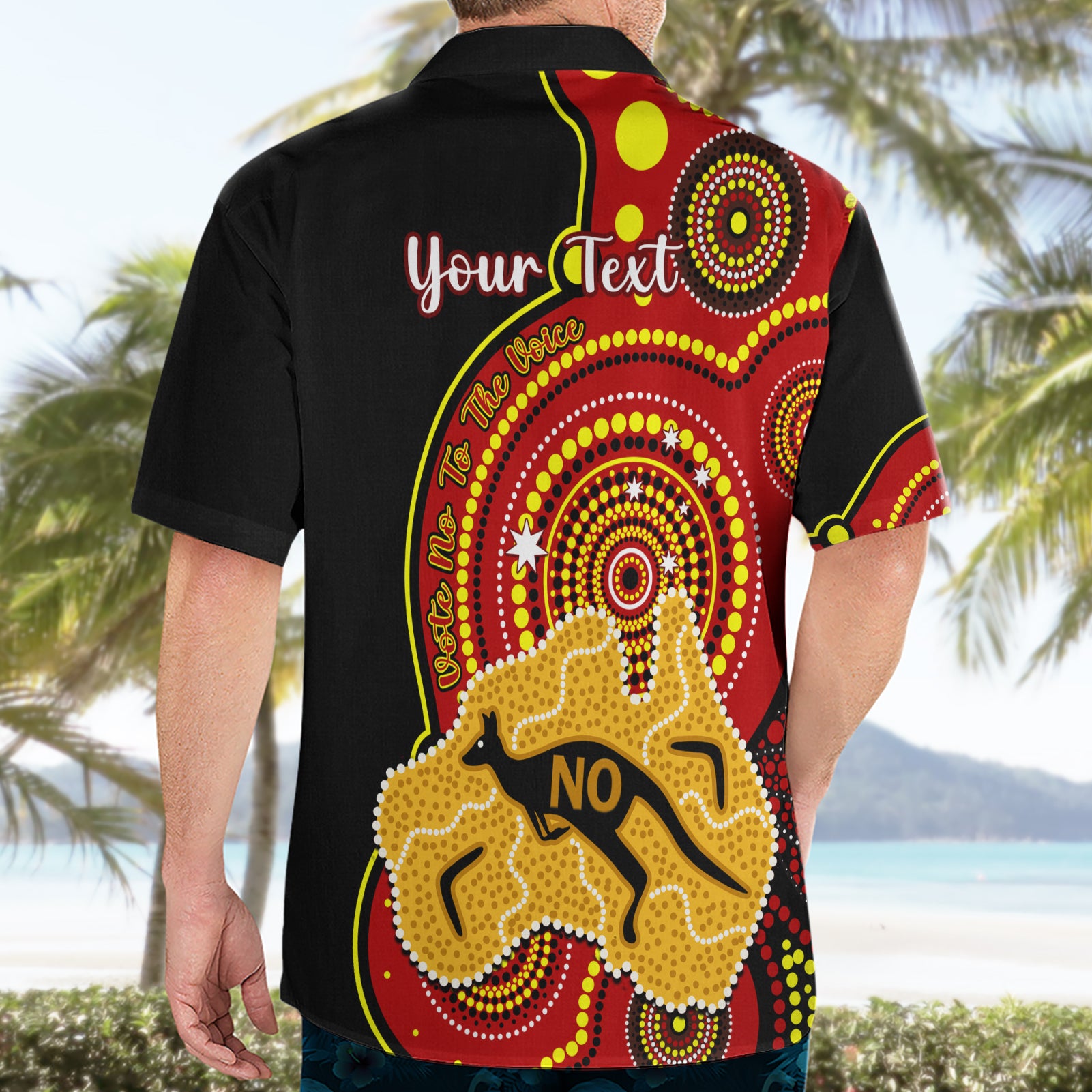 Personalised Australia Indigenous Hawaiian Shirt We Are All Australian Vote NO To The Voice - Vibe Hoodie Shop