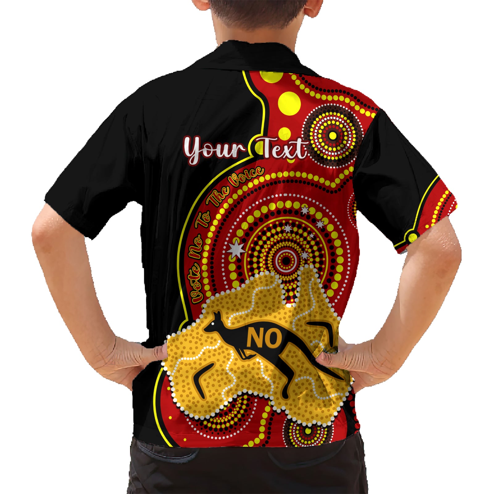 Personalised Australia Indigenous Hawaiian Shirt We Are All Australian Vote NO To The Voice - Vibe Hoodie Shop
