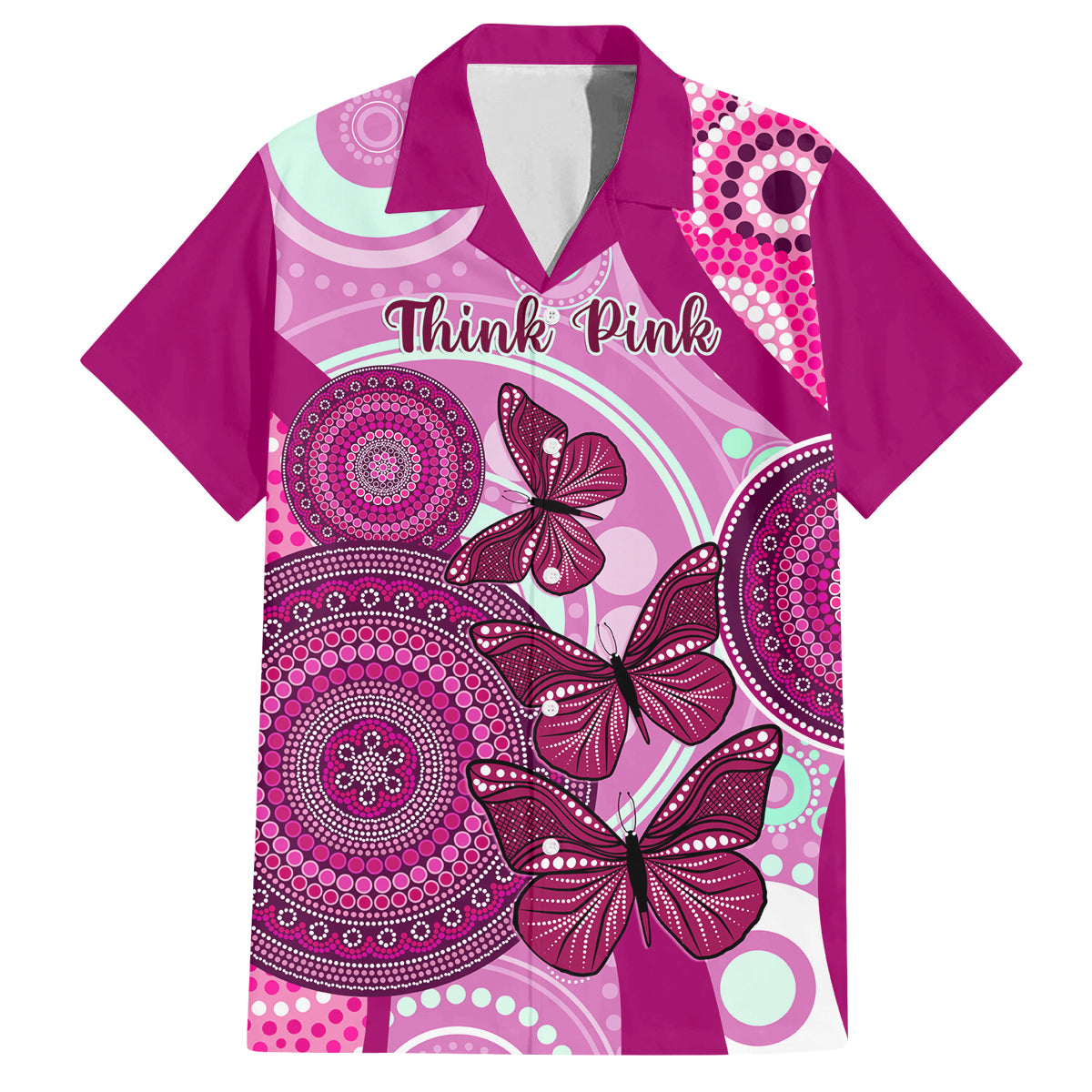 australia-breast-cancer-family-matching-long-sleeve-bodycon-dress-and-hawaiian-shirt-indigenous-butterfly-no-one-fights-alone