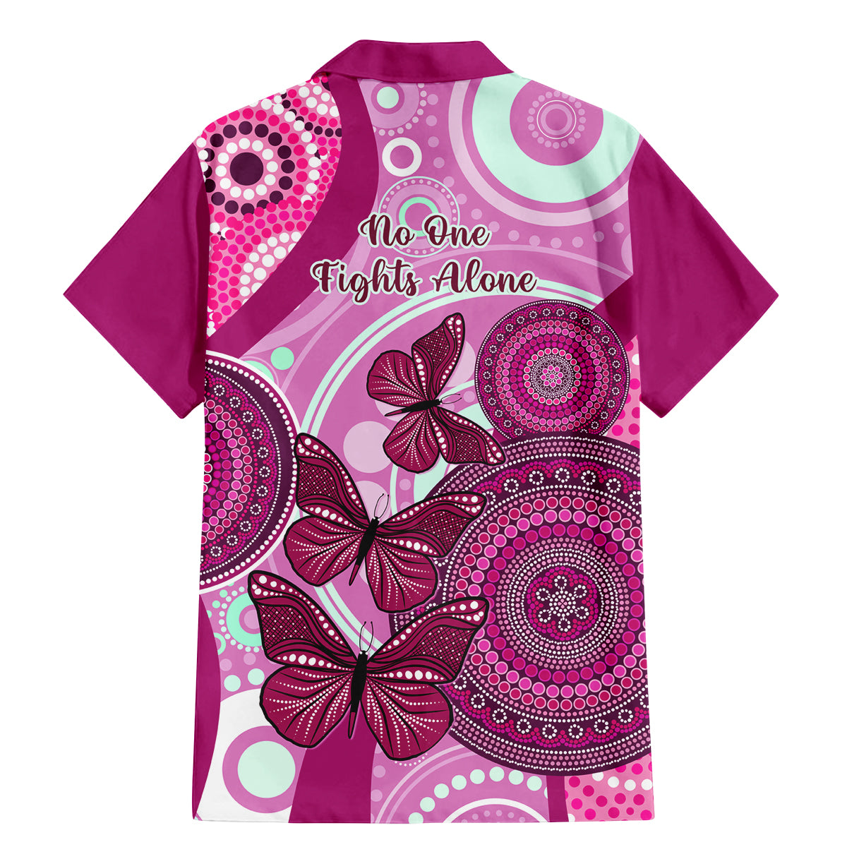 australia-breast-cancer-family-matching-mermaid-dress-and-hawaiian-shirt-indigenous-butterfly-no-one-fights-alone