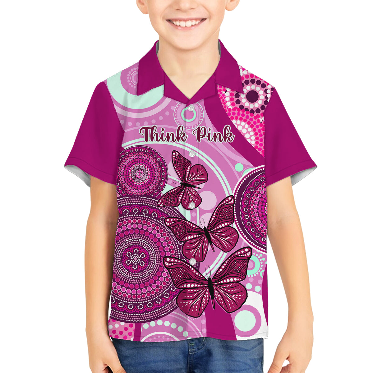 australia-breast-cancer-family-matching-puletasi-dress-and-hawaiian-shirt-indigenous-butterfly-no-one-fights-alone