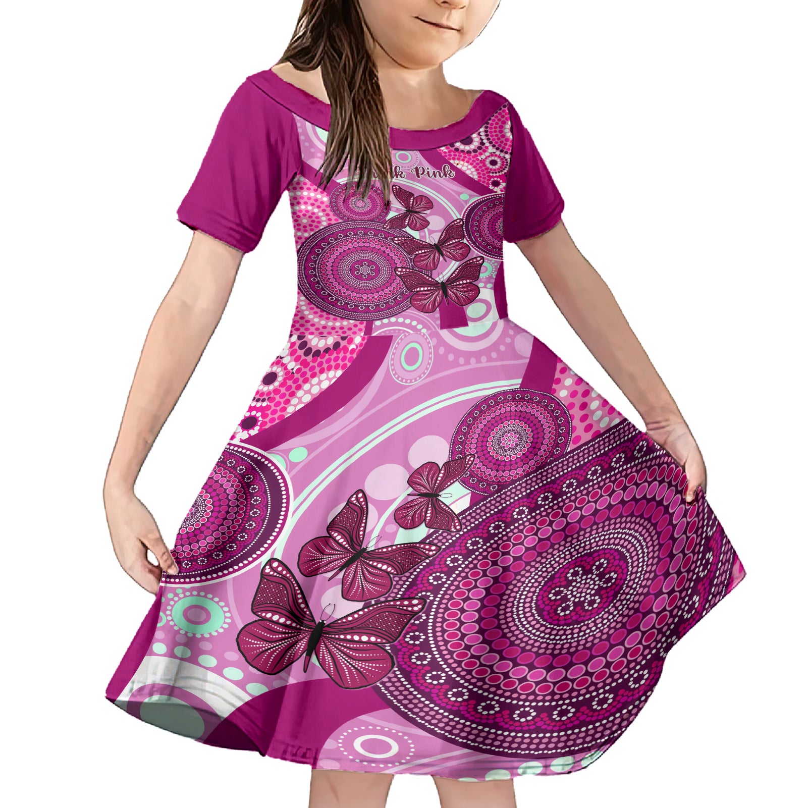 australia-breast-cancer-family-matching-short-sleeve-bodycon-dress-and-hawaiian-shirt-indigenous-butterfly-no-one-fights-alone