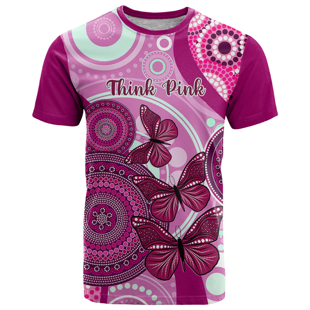 Australia Breast Cancer T Shirt Indigenous Butterfly No One Fights Alone - Vibe Hoodie Shop