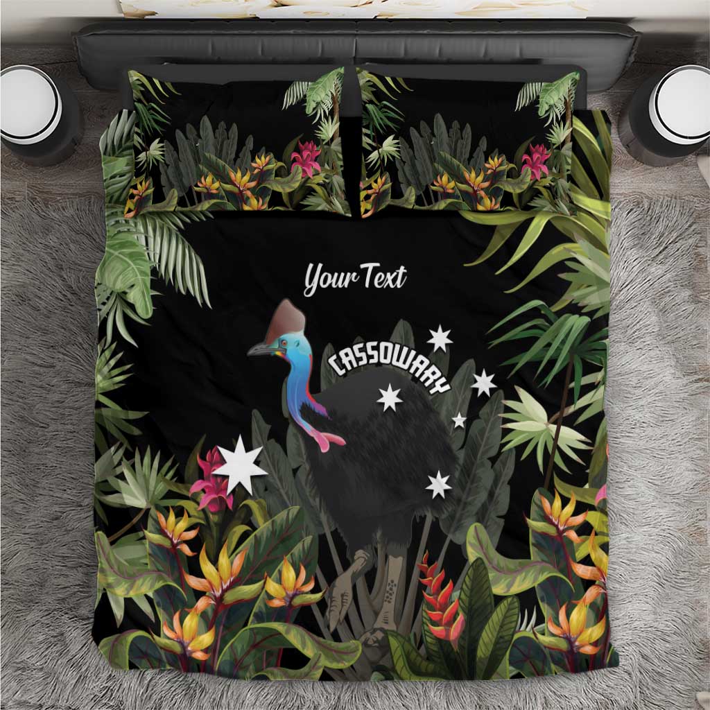 Personalised Australia Cassowary Bedding Set Dinosaur Bird - Rainforest Vibes - Vibe Hoodie Shop
