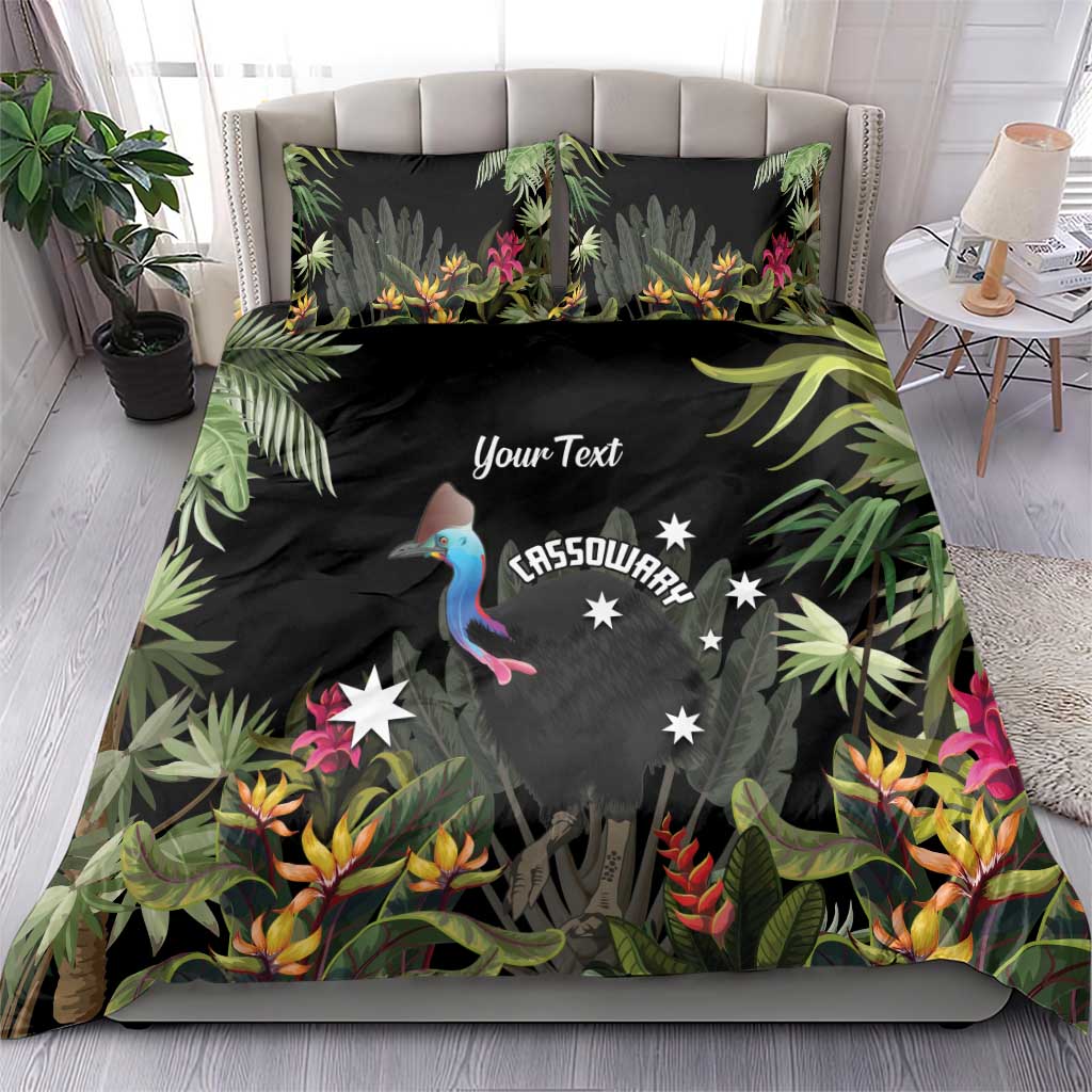 Personalised Australia Cassowary Bedding Set Dinosaur Bird - Rainforest Vibes - Vibe Hoodie Shop
