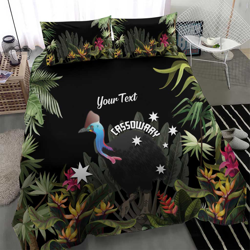 Personalised Australia Cassowary Bedding Set Dinosaur Bird - Rainforest Vibes - Vibe Hoodie Shop