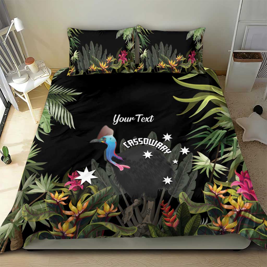 Personalised Australia Cassowary Bedding Set Dinosaur Bird - Rainforest Vibes - Vibe Hoodie Shop