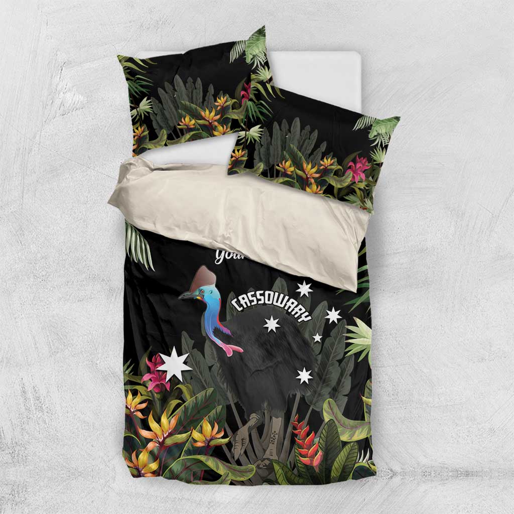 Personalised Australia Cassowary Bedding Set Dinosaur Bird - Rainforest Vibes - Vibe Hoodie Shop