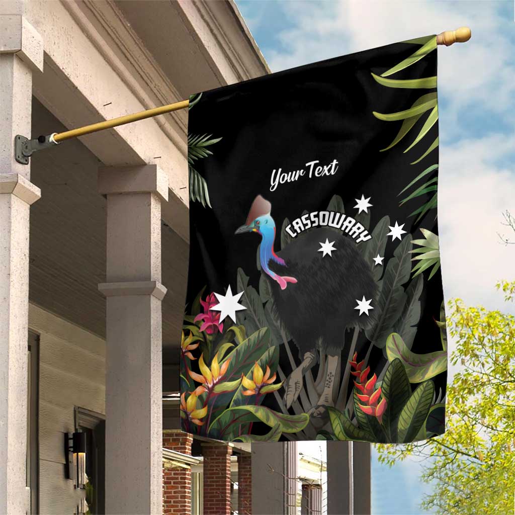 Personalised Australia Cassowary Garden Flag Dinosaur Bird - Rainforest Vibes - Vibe Hoodie Shop