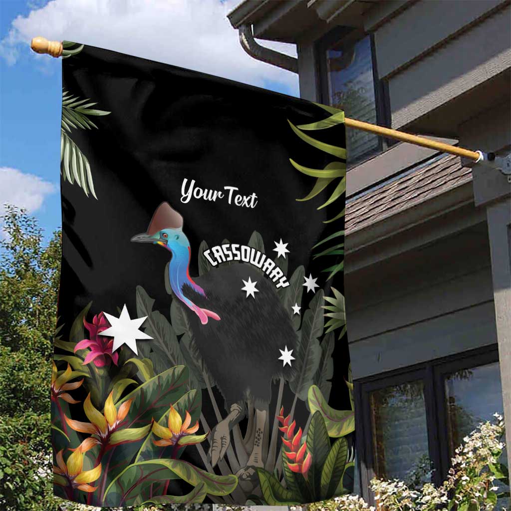 Personalised Australia Cassowary Garden Flag Dinosaur Bird - Rainforest Vibes - Vibe Hoodie Shop