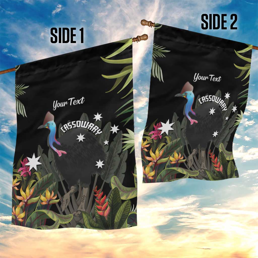 Personalised Australia Cassowary Garden Flag Dinosaur Bird - Rainforest Vibes - Vibe Hoodie Shop