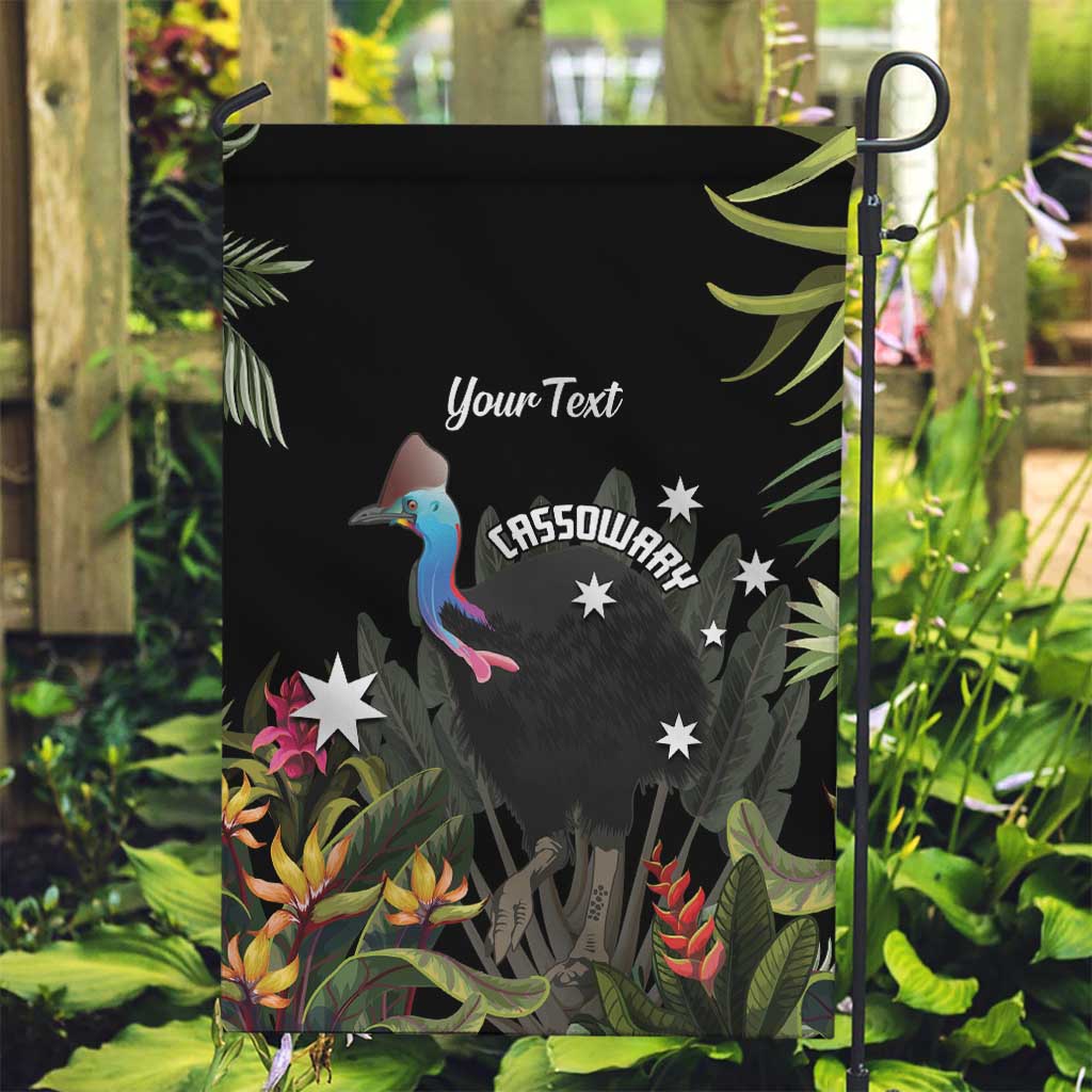 Personalised Australia Cassowary Garden Flag Dinosaur Bird - Rainforest Vibes - Vibe Hoodie Shop