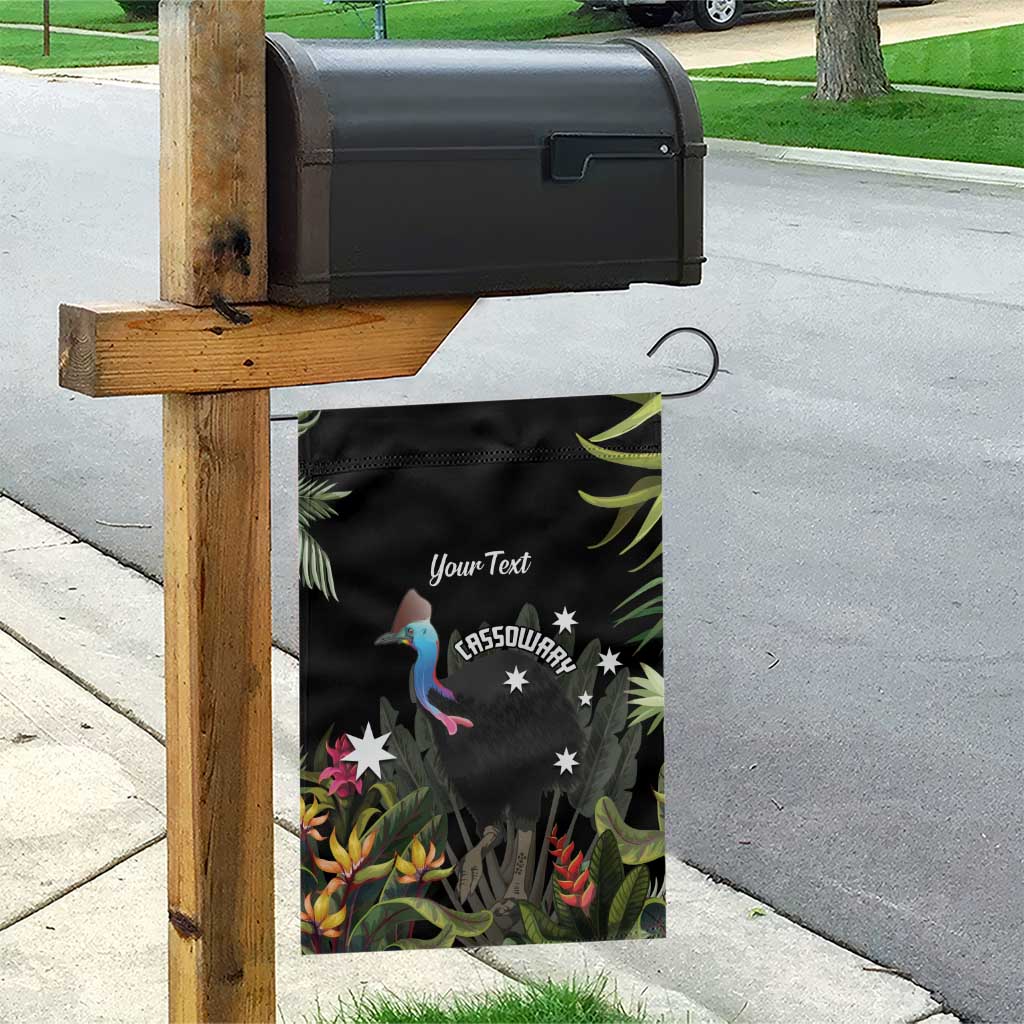 Personalised Australia Cassowary Garden Flag Dinosaur Bird - Rainforest Vibes - Vibe Hoodie Shop