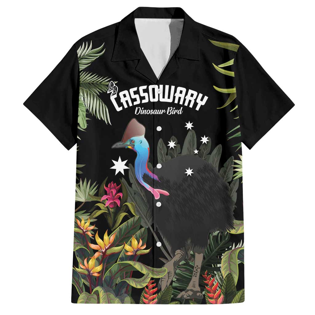 Personalised Australia Cassowary Hawaiian Shirt Dinosaur Bird - Rainforest Vibes - Vibe Hoodie Shop