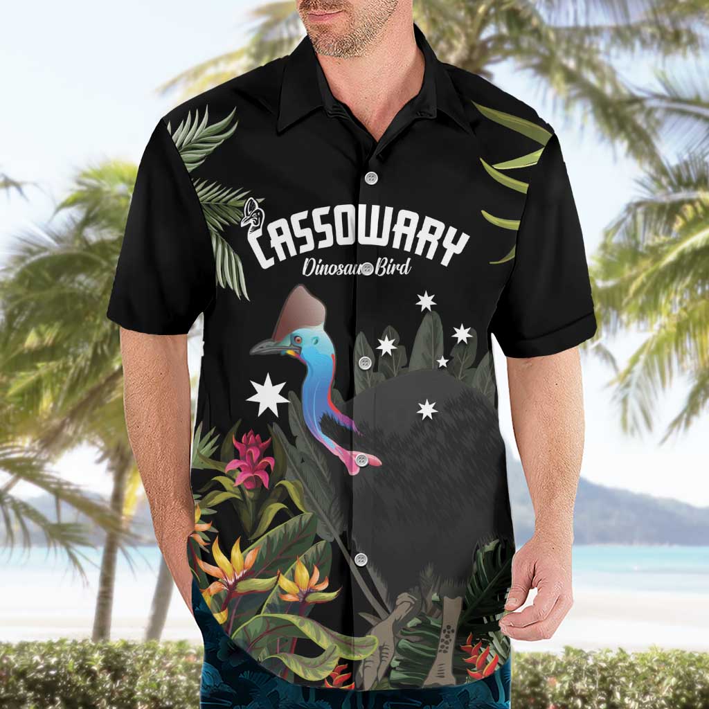 Personalised Australia Cassowary Hawaiian Shirt Dinosaur Bird - Rainforest Vibes - Vibe Hoodie Shop