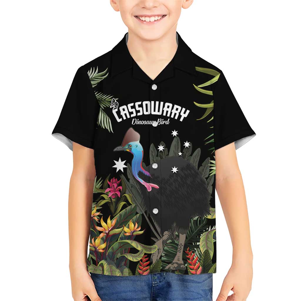 Personalised Australia Cassowary Hawaiian Shirt Dinosaur Bird - Rainforest Vibes - Vibe Hoodie Shop