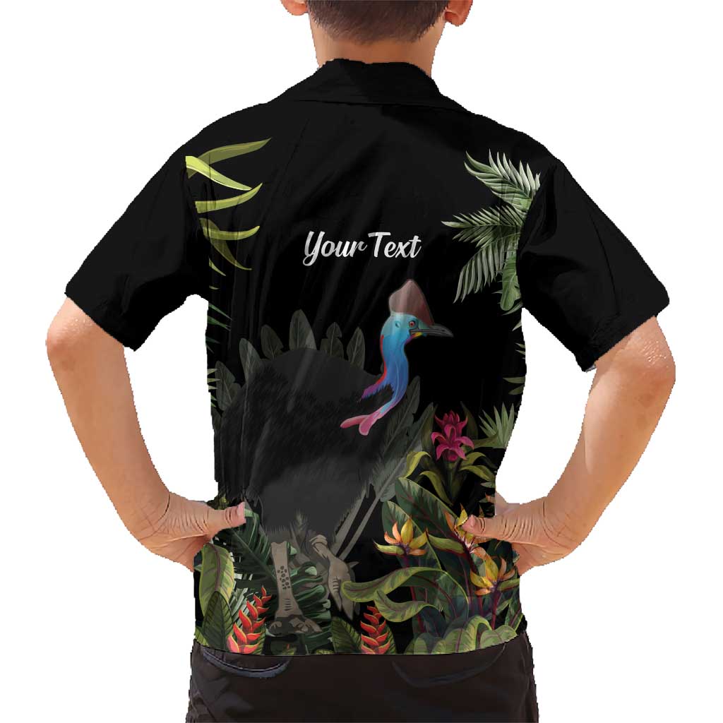 Personalised Australia Cassowary Hawaiian Shirt Dinosaur Bird - Rainforest Vibes - Vibe Hoodie Shop