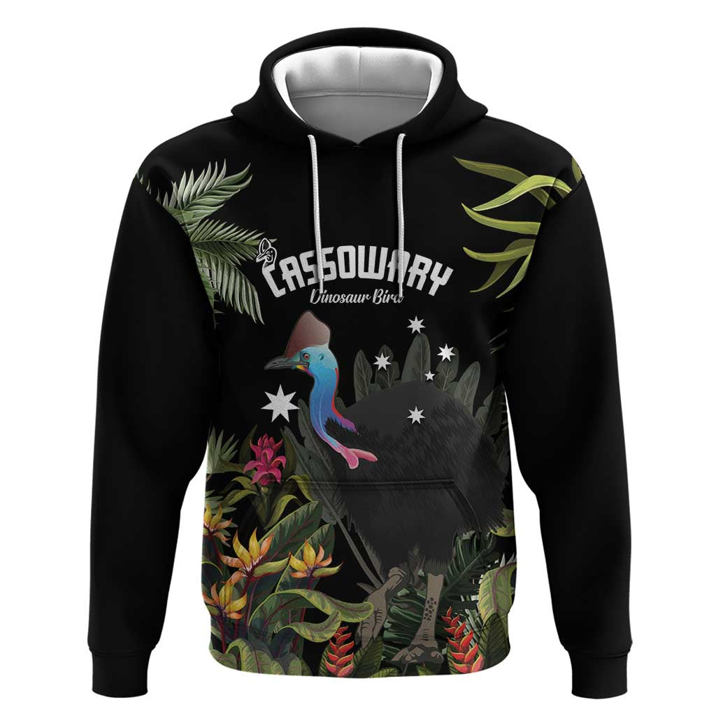 Personalised Australia Cassowary Hoodie Dinosaur Bird - Rainforest Vibes - Vibe Hoodie Shop