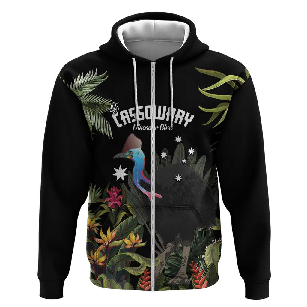 Personalised Australia Cassowary Hoodie Dinosaur Bird - Rainforest Vibes - Vibe Hoodie Shop