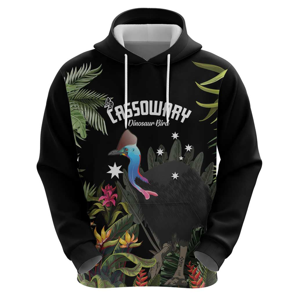 Personalised Australia Cassowary Hoodie Dinosaur Bird - Rainforest Vibes - Vibe Hoodie Shop