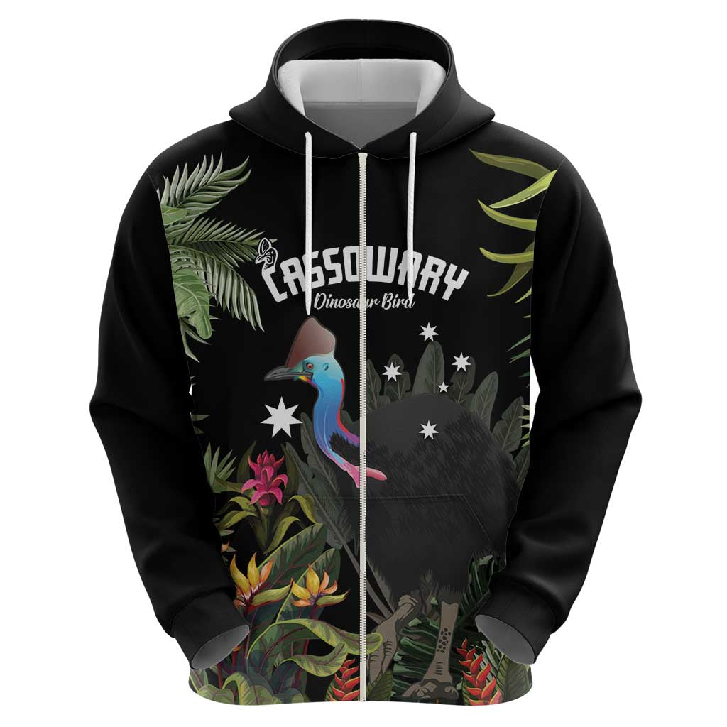 Personalised Australia Cassowary Hoodie Dinosaur Bird - Rainforest Vibes - Vibe Hoodie Shop