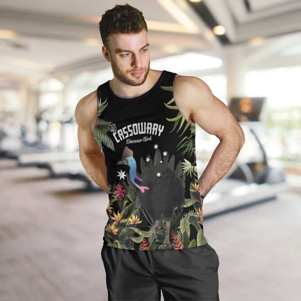 Personalised Australia Cassowary Men Tank Top Dinosaur Bird - Rainforest Vibes - Vibe Hoodie Shop