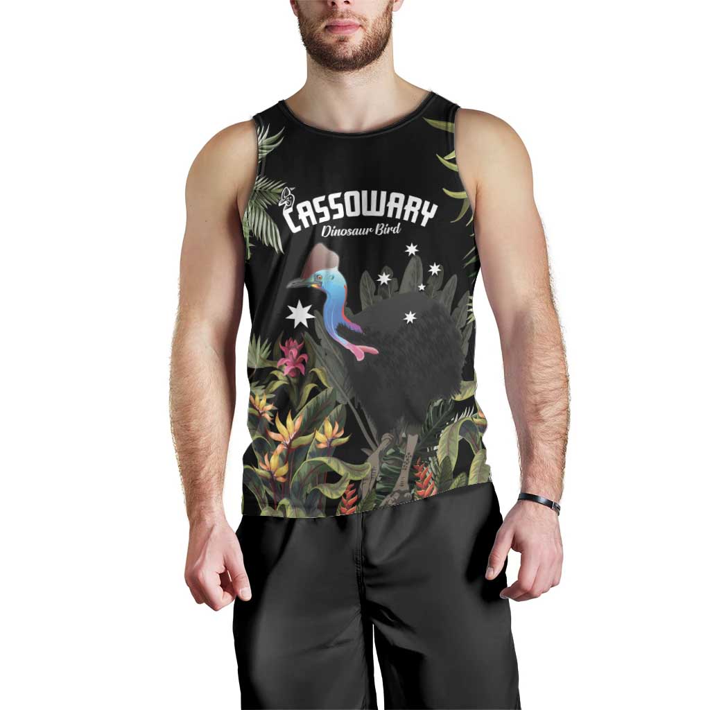 Personalised Australia Cassowary Men Tank Top Dinosaur Bird - Rainforest Vibes - Vibe Hoodie Shop