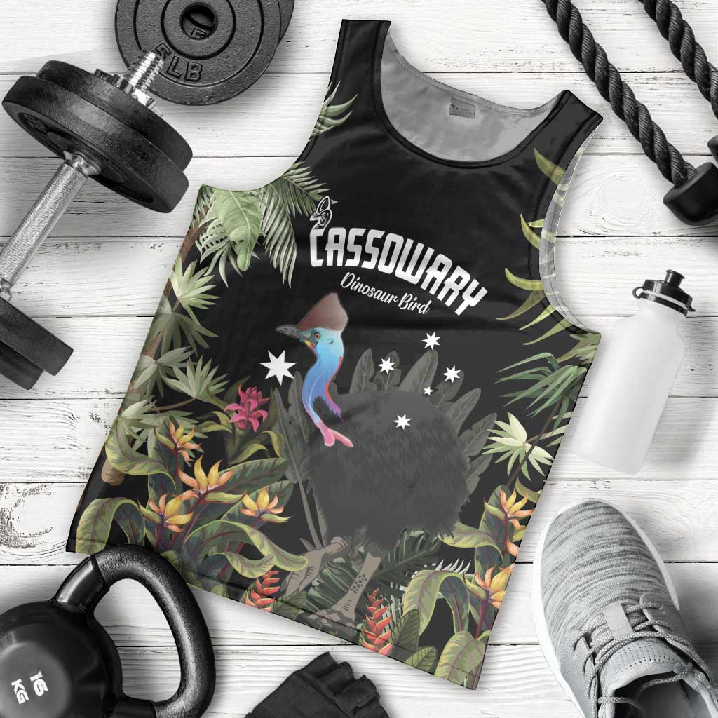 Personalised Australia Cassowary Men Tank Top Dinosaur Bird - Rainforest Vibes - Vibe Hoodie Shop