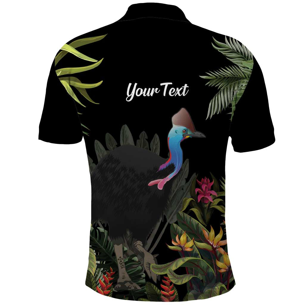 Personalised Australia Cassowary Polo Shirt Dinosaur Bird - Rainforest Vibes - Vibe Hoodie Shop