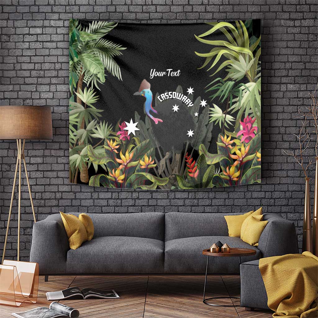 Personalised Australia Cassowary Tapestry Dinosaur Bird - Rainforest Vibes - Vibe Hoodie Shop