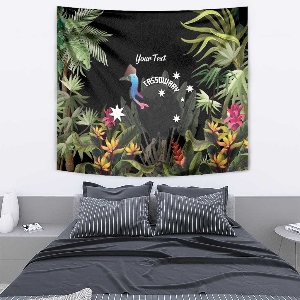 Personalised Australia Cassowary Tapestry Dinosaur Bird - Rainforest Vibes - Vibe Hoodie Shop