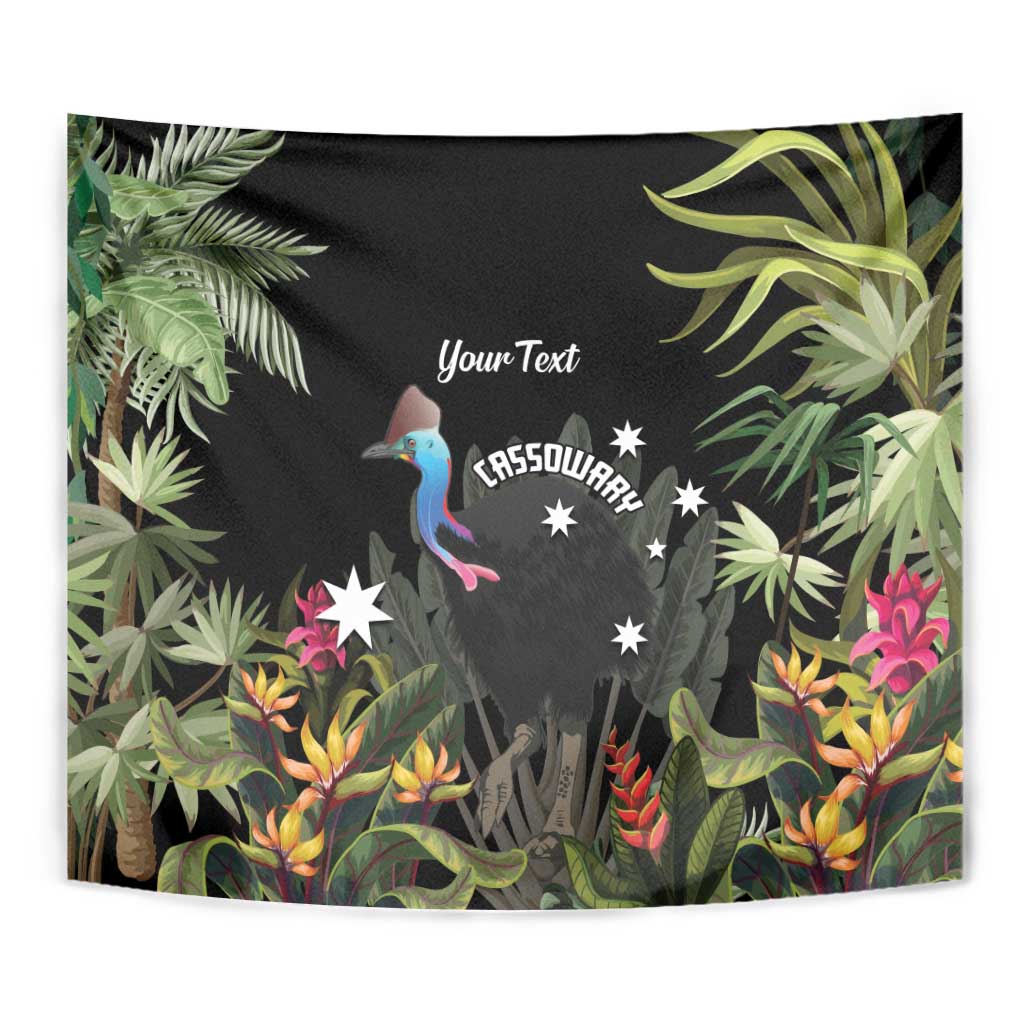 Personalised Australia Cassowary Tapestry Dinosaur Bird - Rainforest Vibes - Vibe Hoodie Shop