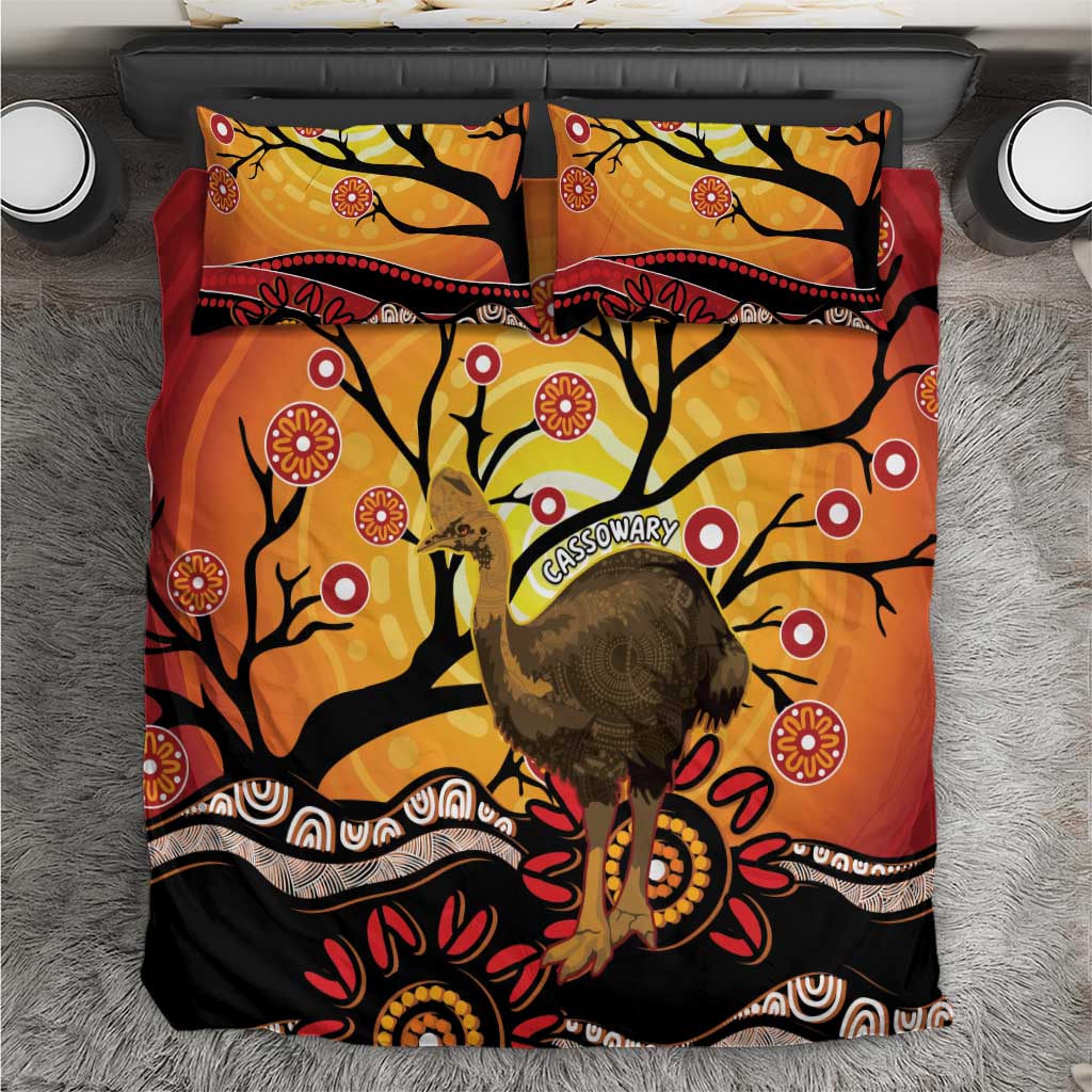 Keeper Of The Rainforest Cassowary Bedding Set Aboriginal Art - Vibe Hoodie Shop