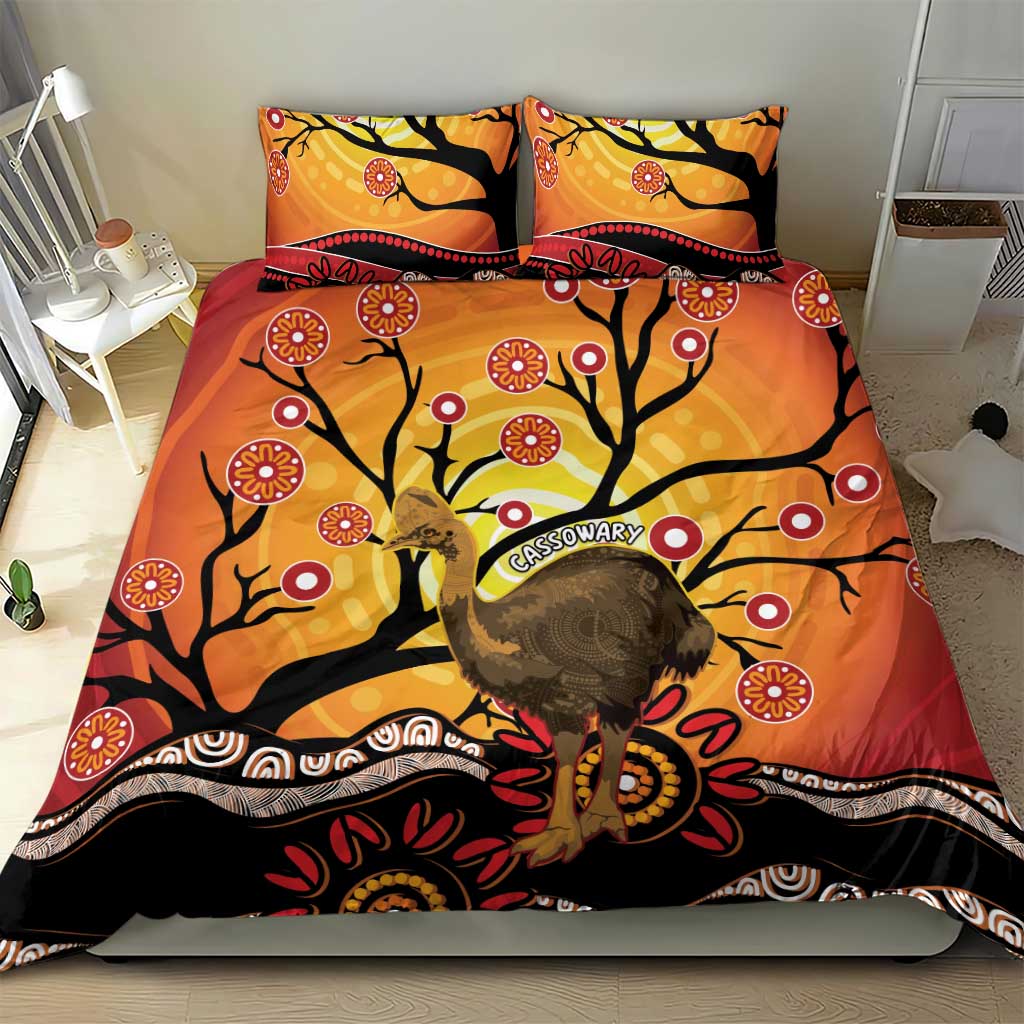 Keeper Of The Rainforest Cassowary Bedding Set Aboriginal Art - Vibe Hoodie Shop