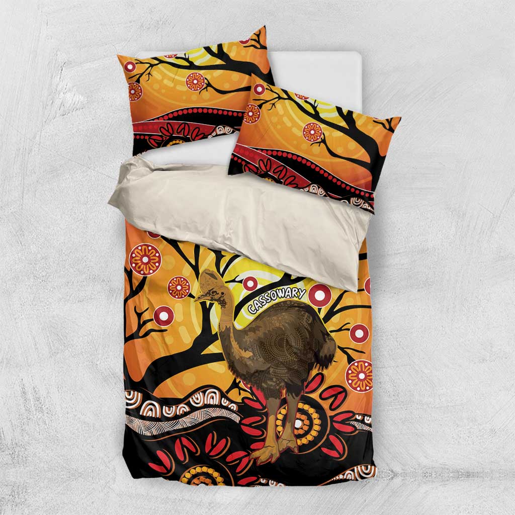 Keeper Of The Rainforest Cassowary Bedding Set Aboriginal Art - Vibe Hoodie Shop