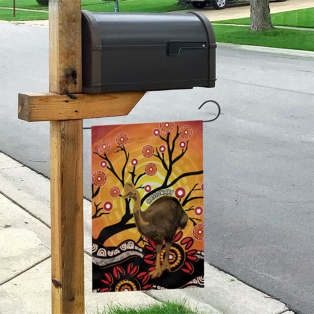 Keeper Of The Rainforest Cassowary Garden Flag Aboriginal Art - Vibe Hoodie Shop