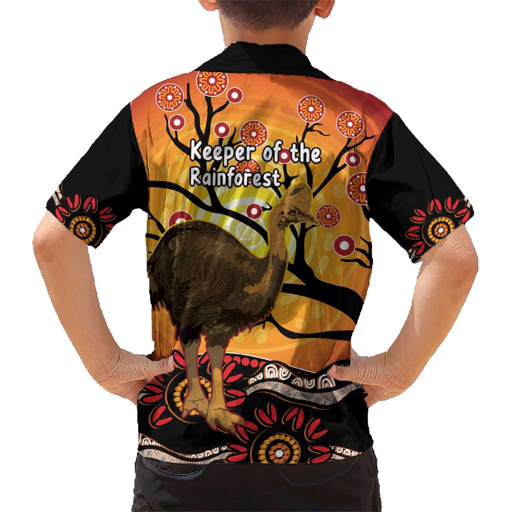 Keeper Of The Rainforest Cassowary Hawaiian Shirt Aboriginal Art - Vibe Hoodie Shop