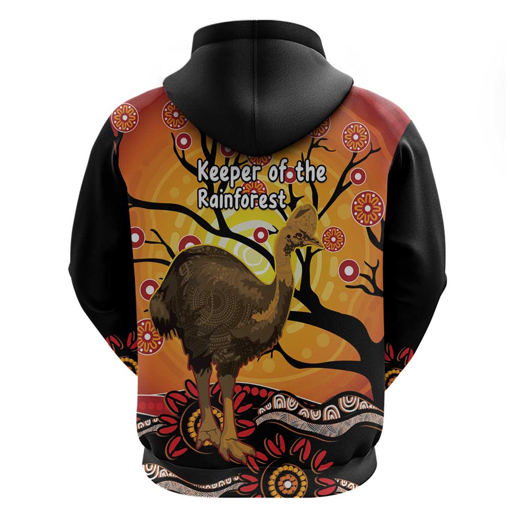 Keeper Of The Rainforest Cassowary Hoodie Aboriginal Art - Vibe Hoodie Shop