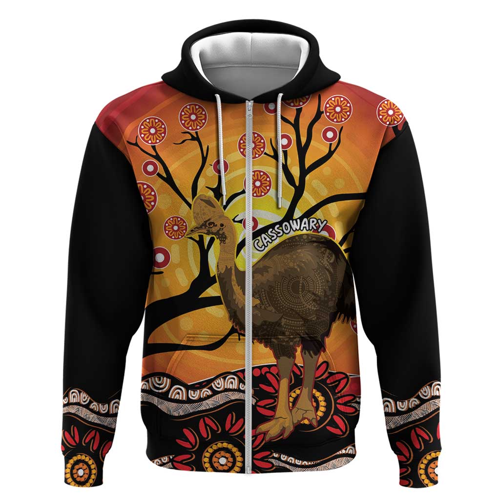 Keeper Of The Rainforest Cassowary Hoodie Aboriginal Art - Vibe Hoodie Shop