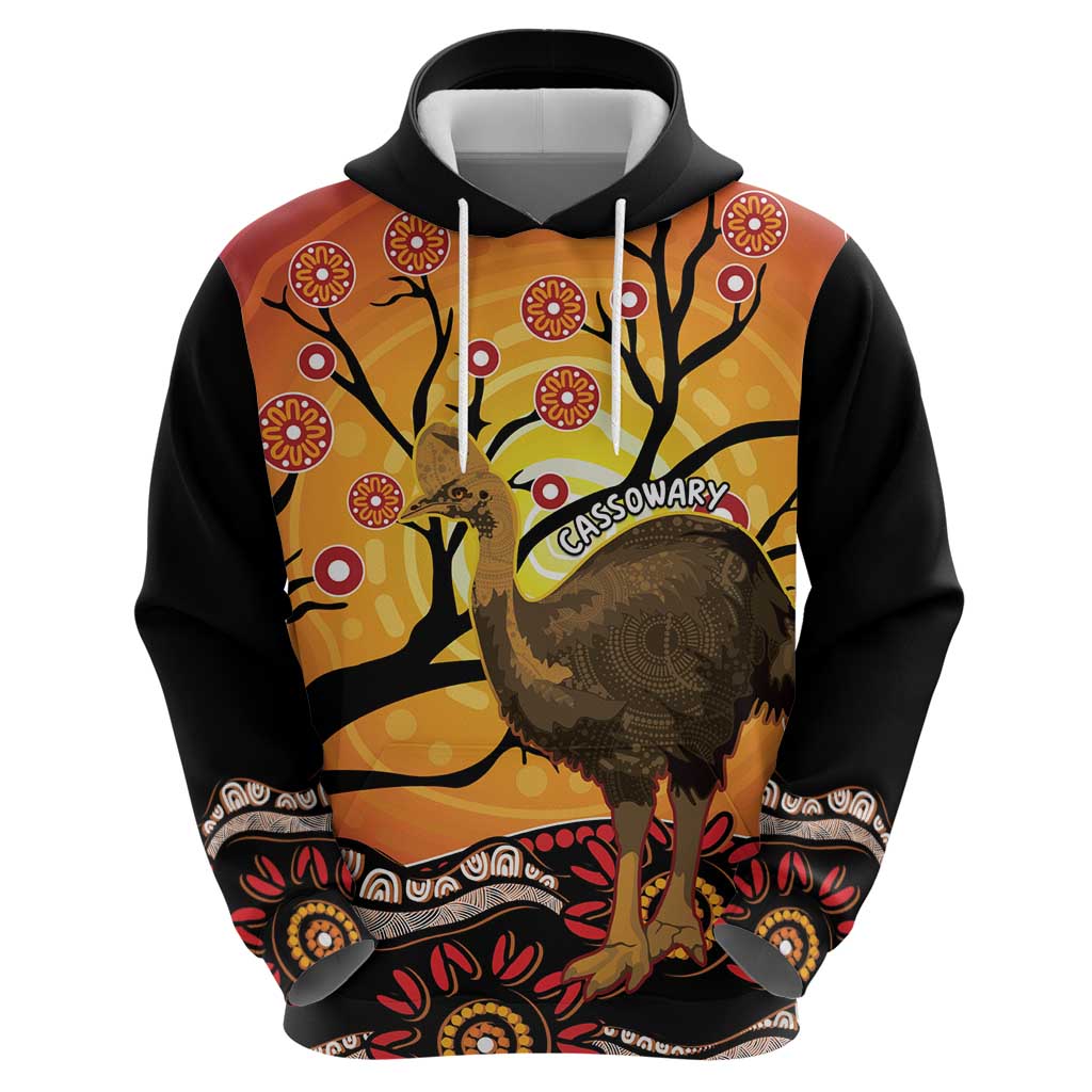 Keeper Of The Rainforest Cassowary Hoodie Aboriginal Art - Vibe Hoodie Shop